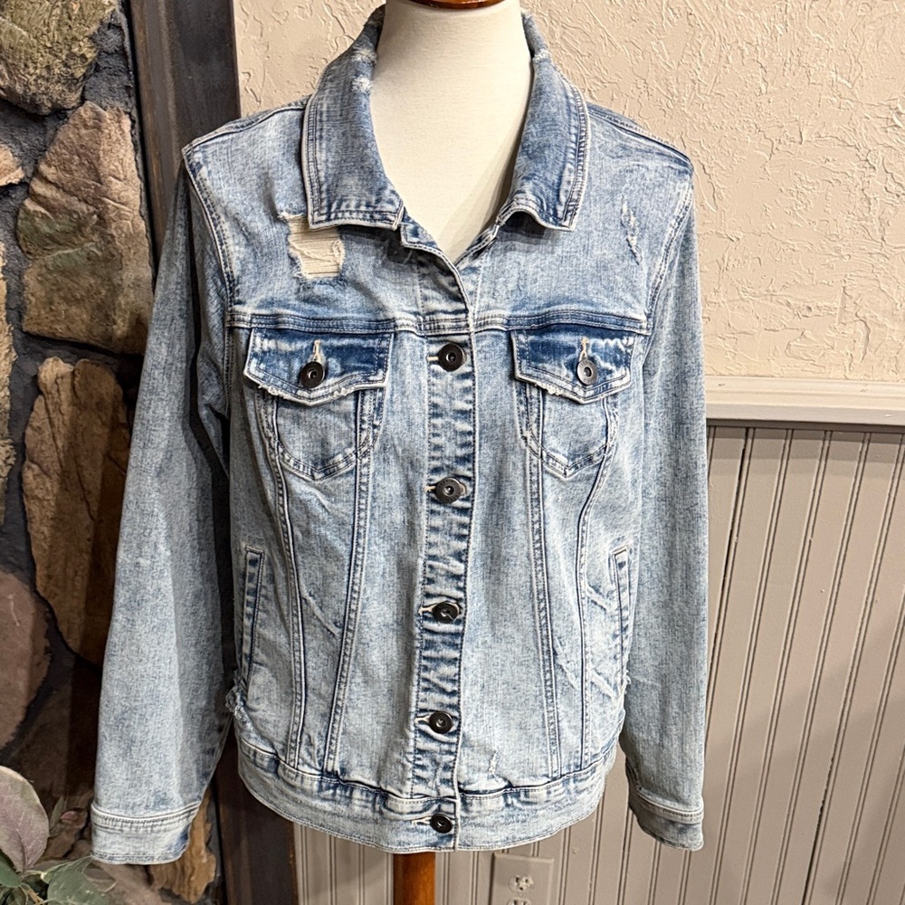 Torrid Light Blue Distressed Jean Jacket